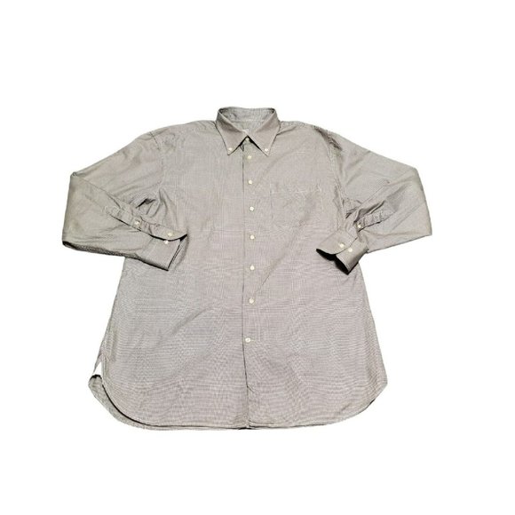Peter Millar Other - Peter Millar Herringbone‎ Pattern Dress Shirt Black/White Men's Size Large Sz L